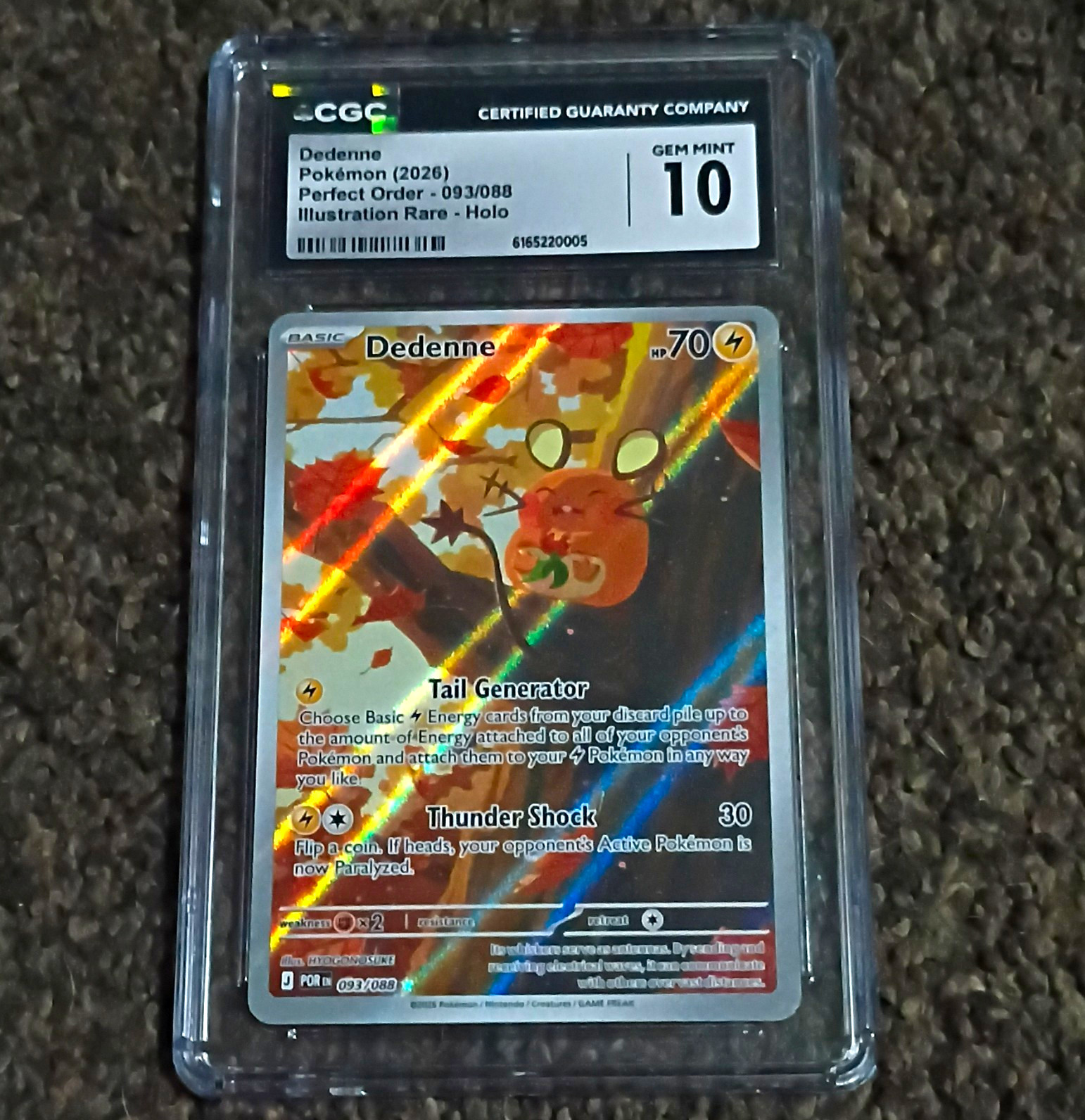 CGC 10 Dedenne 093/088 Perfect Order (2026) Illustration Rare Holo CGC 10 Dedenne 093/088 Perfect Order (2026) Illustration Rare Holo