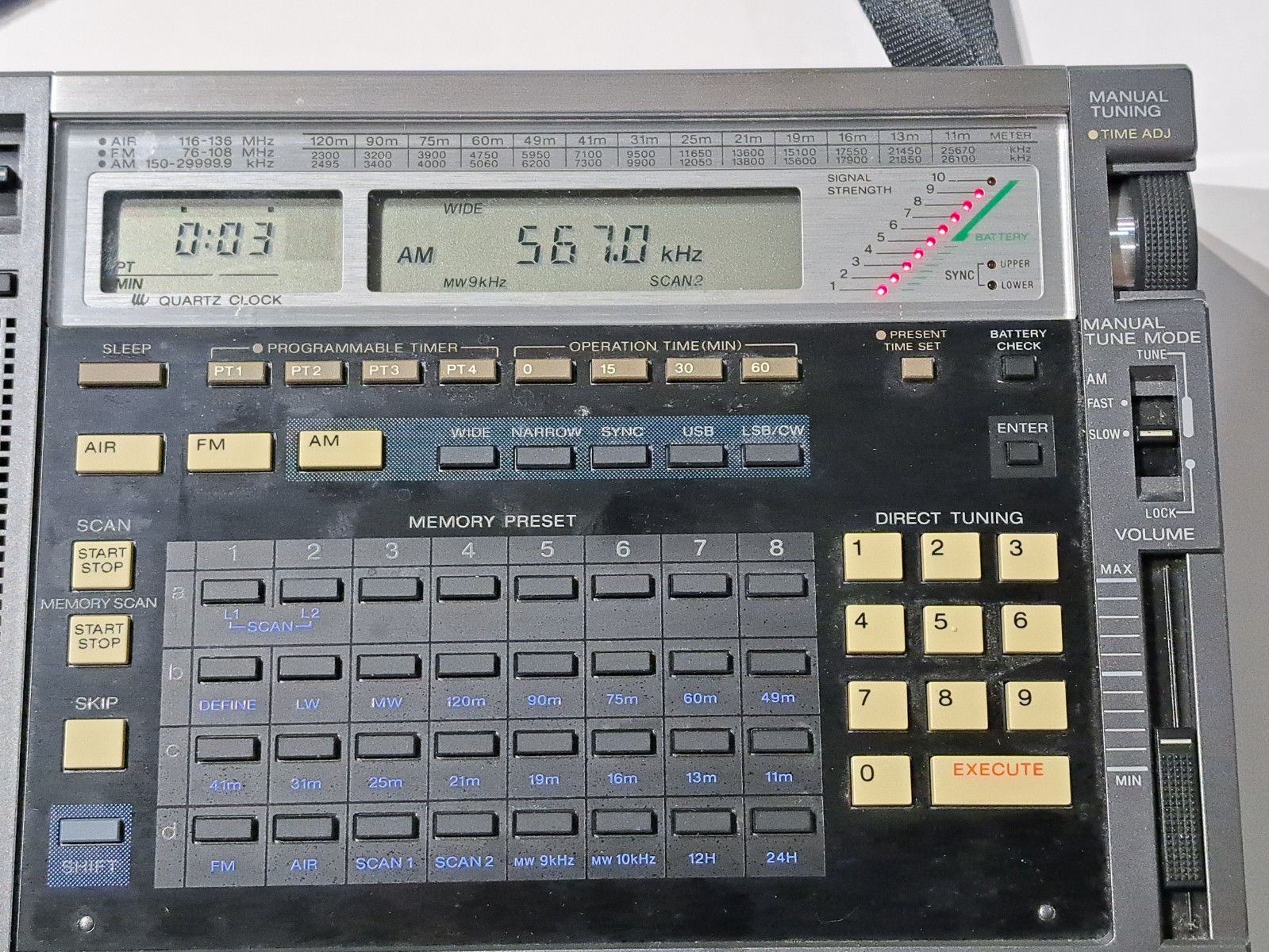 Sony ICF-2010 AIR/FM/LW/MW/SW/PLL Shortwave Radio Receiver, Excellent