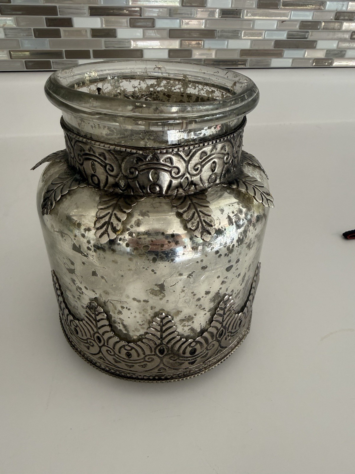 Pottery Barn vintage Mercury Glass vase