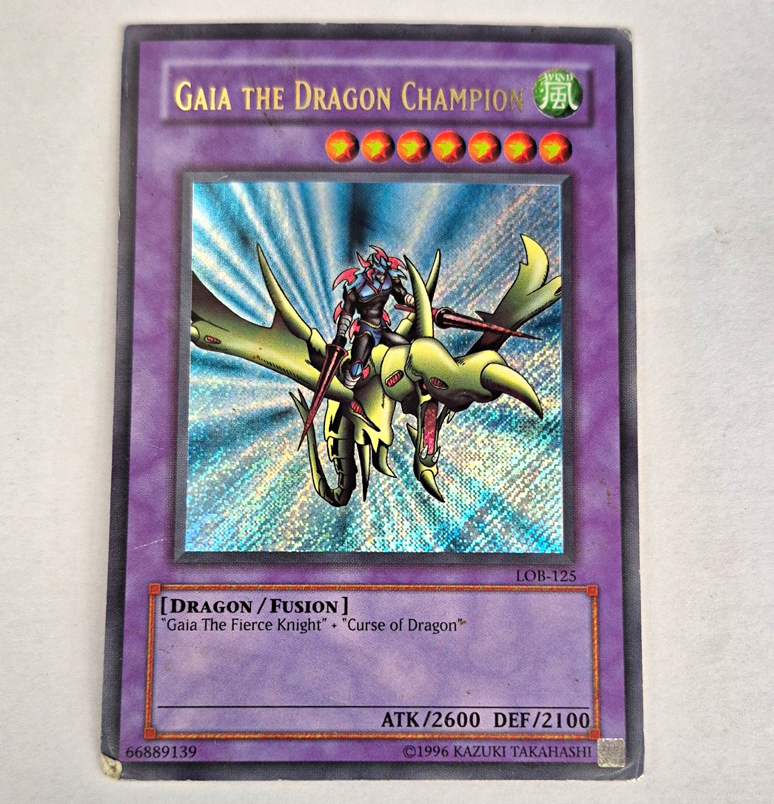 Konami Yu-Gi-Oh TCG Gaia the Dragon Champion LOB-125 Secret Rare Holo Konami Yu-Gi-Oh TCG Gaia the Dragon Champion LOB-125 Secret Rare Holo
