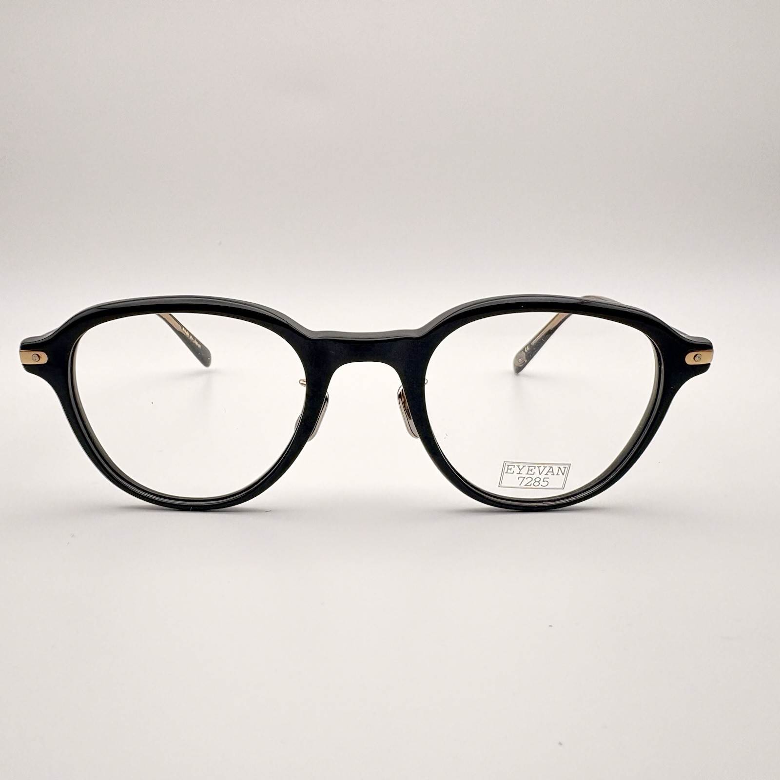 Eyevan 7285 313 c.1002 Glasses Black Gold Square Frame Japan 47mm NEW Eyevan 7285 313 c.1002 Glasses Black Gold Square Frame Japan 47mm NEW