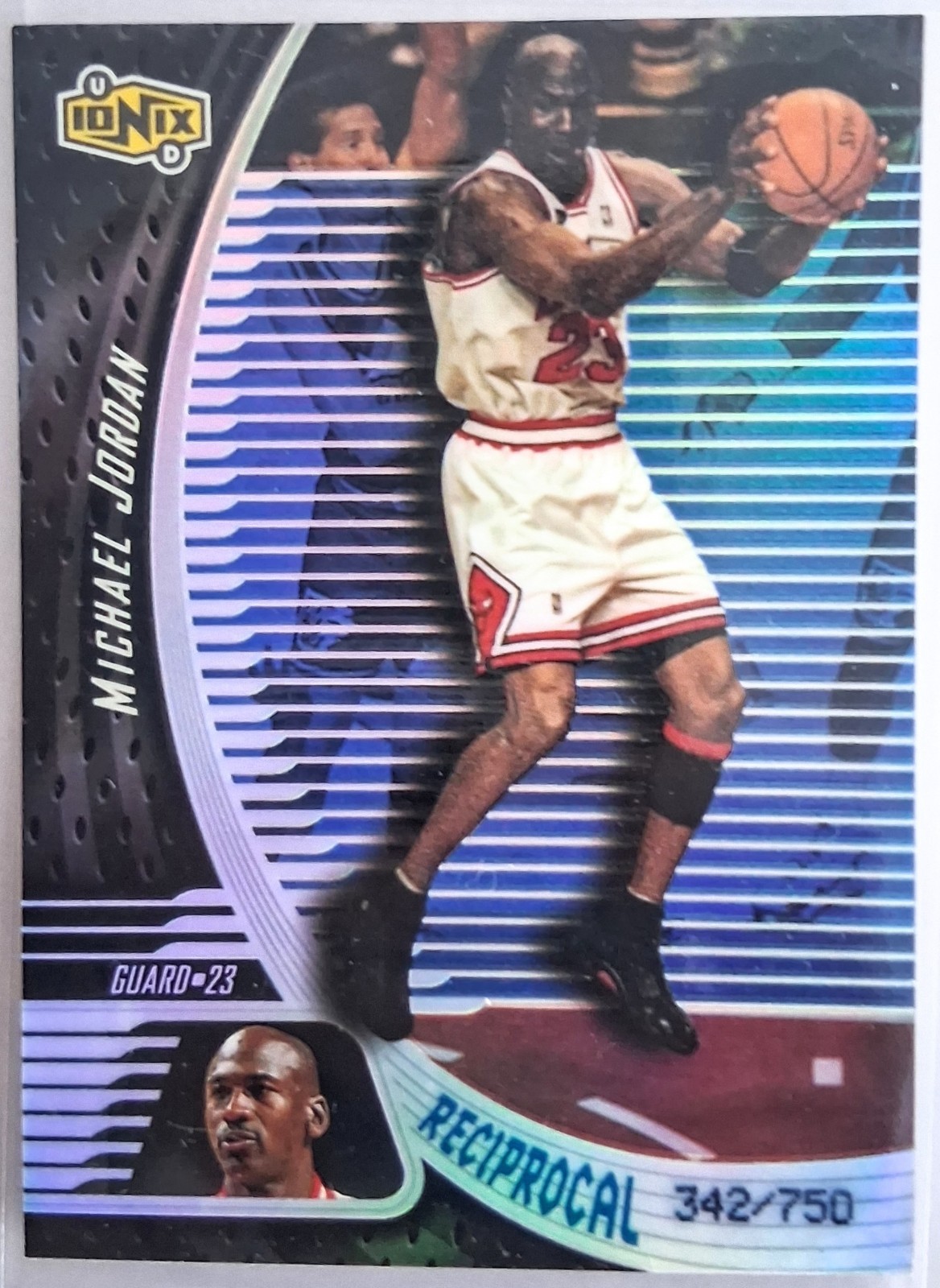 1998-99 Upper Deck Ionix Reciprocal Michael Jordan #R6 /750 Bulls SP - Crease