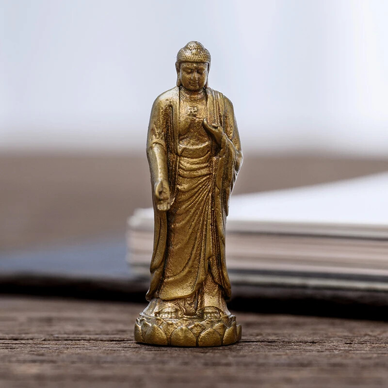 Handmade Amitabha Buddha Figurine for Peace Blessing Buddhist Gift Decor
