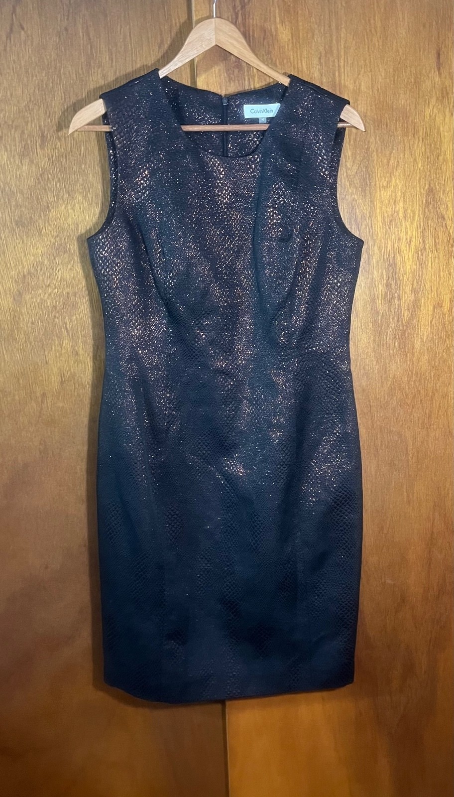 Calvin Klein Black & Copper Sleeveless Dress Sz 10 Calvin Klein Black & Copper Sleeveless Dress Sz 10