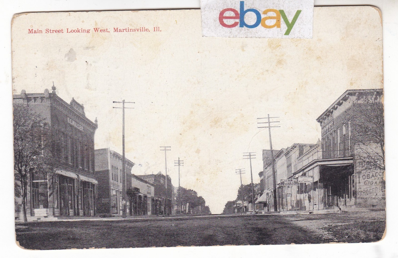 1912 MARTINSVILLE ILLINOIS MAIN STREET DOWNTOWN VINTAGE POSTCARD IL WYANET OLD 1912 MARTINSVILLE ILLINOIS MAIN STREET DOWNTOWN VINTAGE POSTCARD IL WYANET OLD