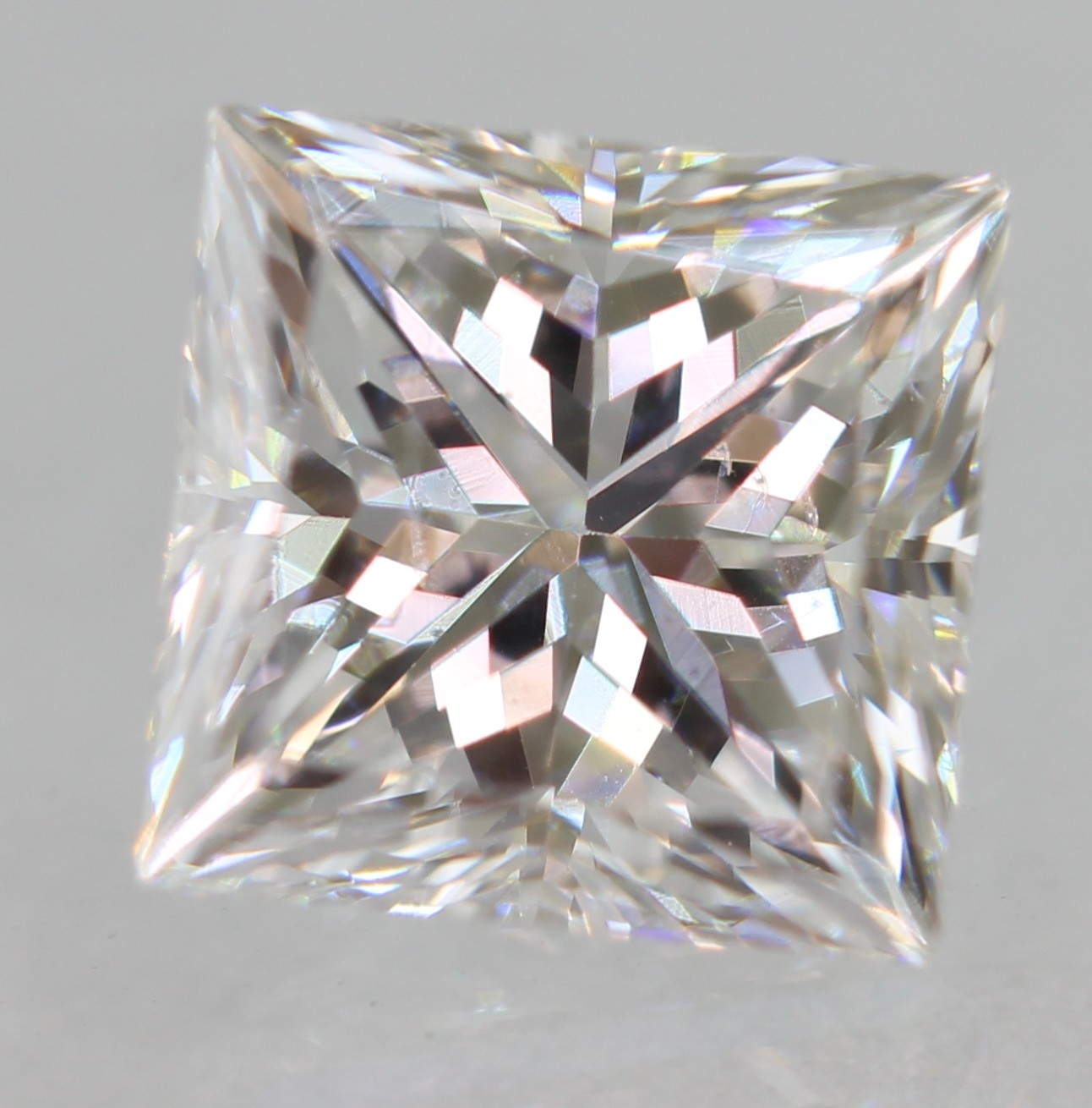 Certified 0.70 Carat D VVS2 Princess Natural Enhanced MINED Diamond 4.7x4.63mm