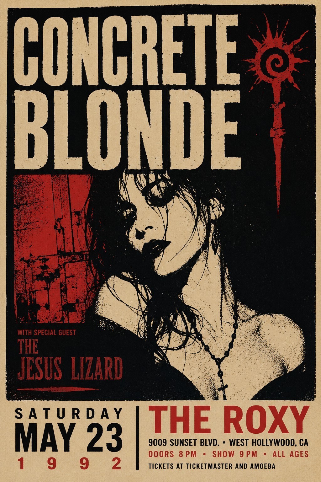 1985 CONCRETE BLONDE CONCERT POSTER WALL ART PRINT HOLLYWOOD CALIFORNIA