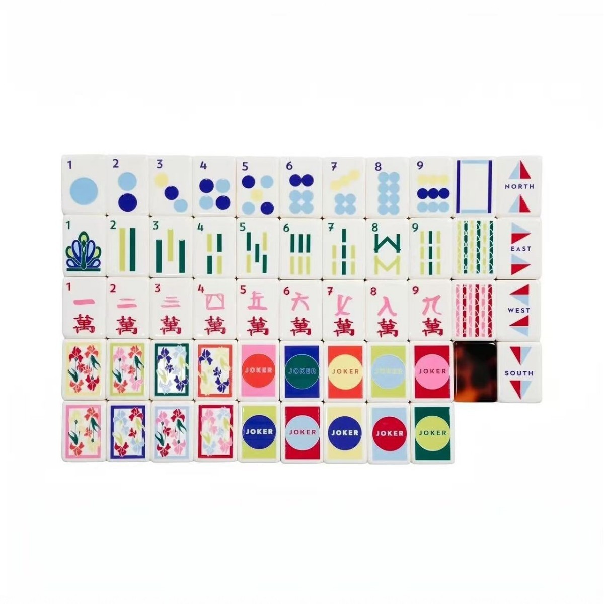 Tortoiseshell Floral Acrylic American Mahjong Leisure Game Tiles