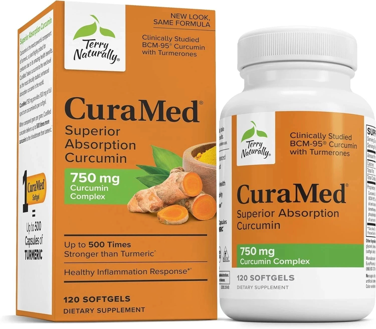 Terry Naturally CuraMed Curcumin 750mg 120 Softgels Superior Absorption