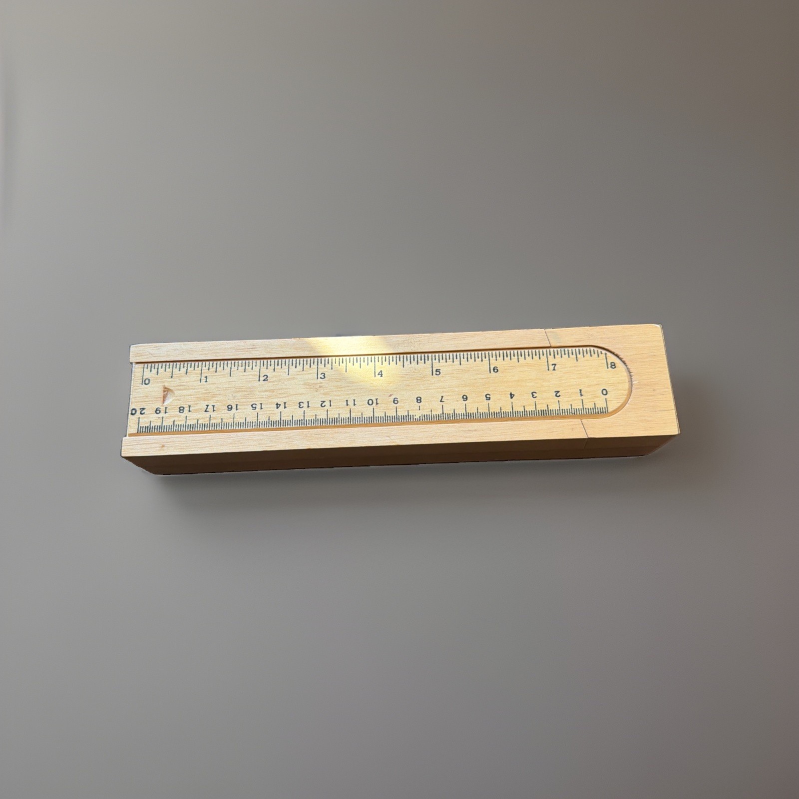 vintage wooden pencil case, swing open secret compartment, original owner