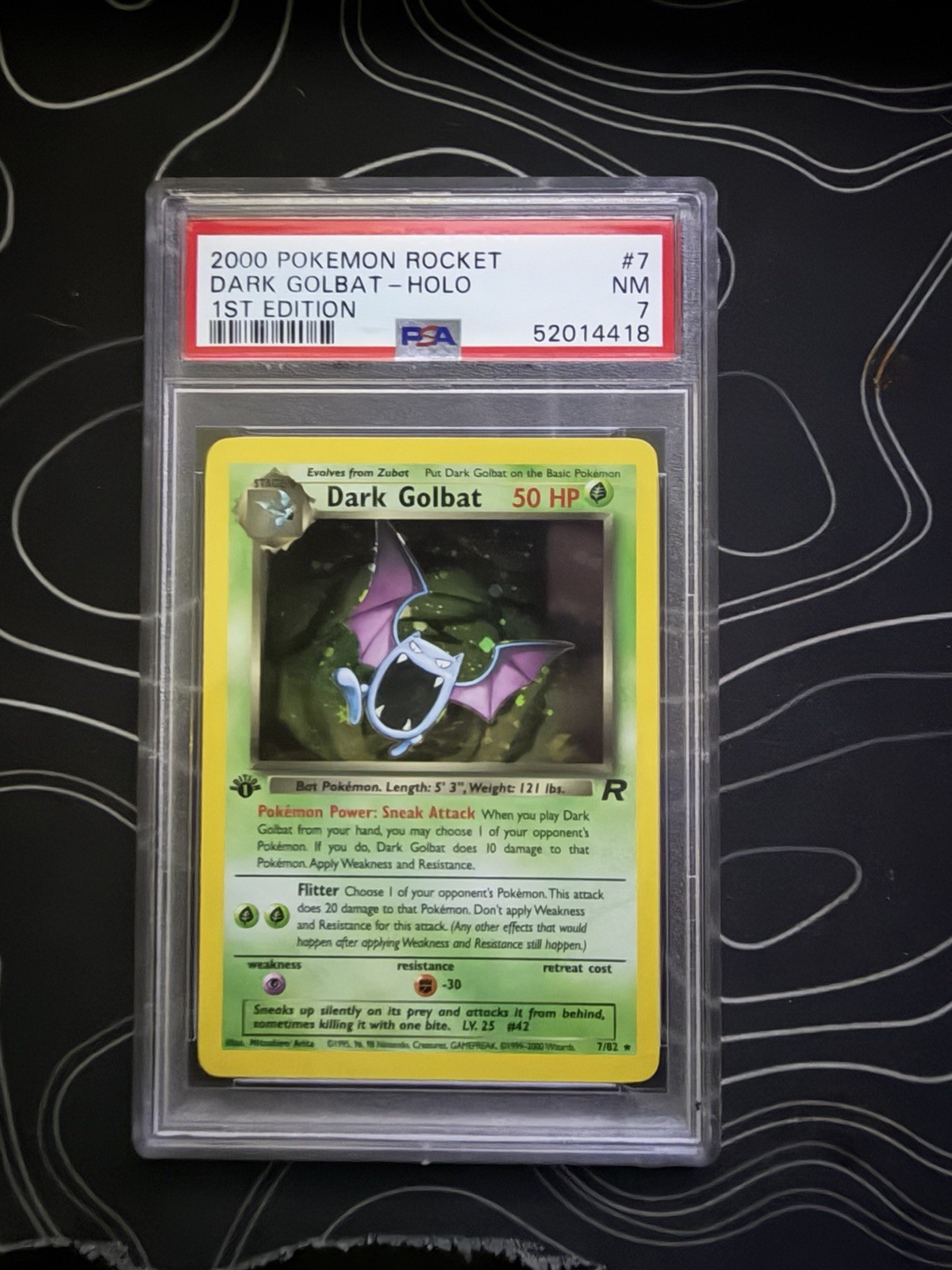 Pokemon TCG Team Rocket Dark Golbat Holo 1st Edition 7/82 PSA 7 (2000)