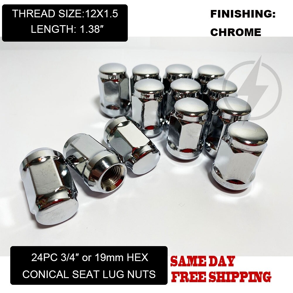 24PC FITS TOYOTA 4RUNNER TUNDRA FJ TACOMA CHROME BULGE ACORN LUG NUTS 12X1.5