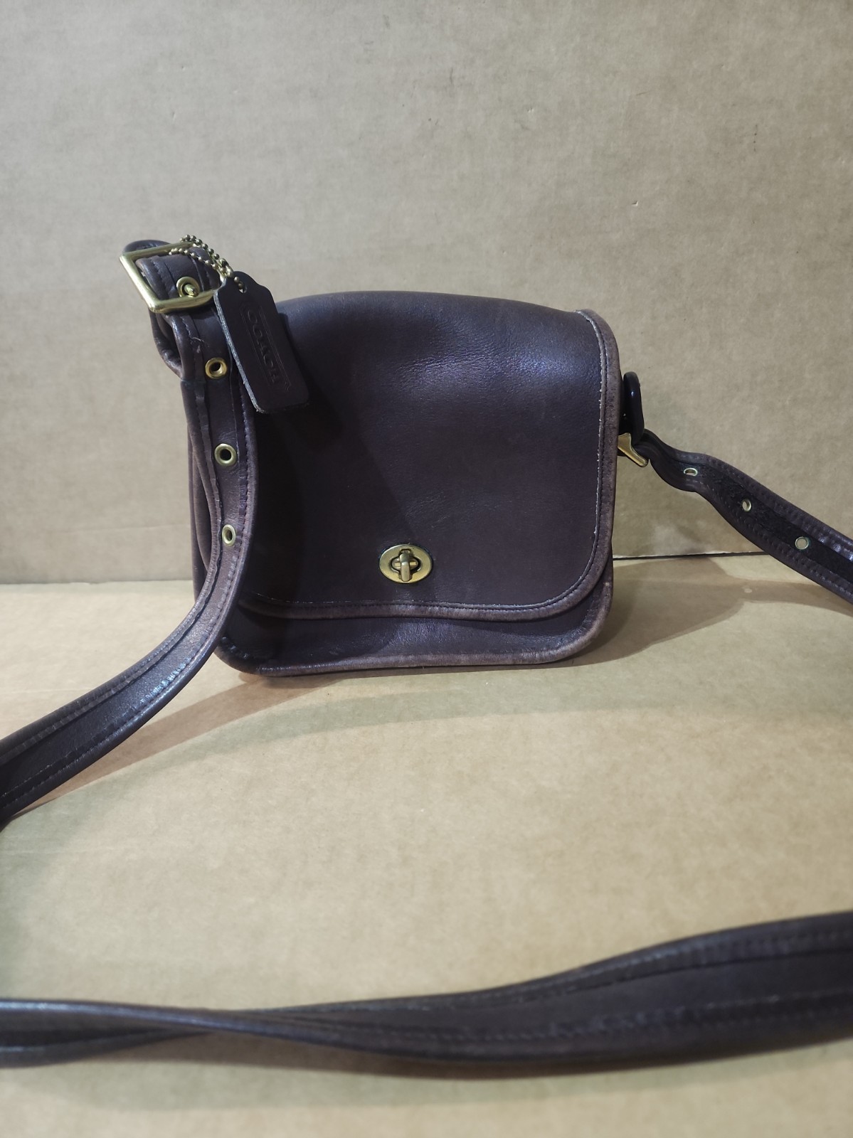 Coach Legacy Leather Small Flap Bag Mahogany Brown, Vintage 9965