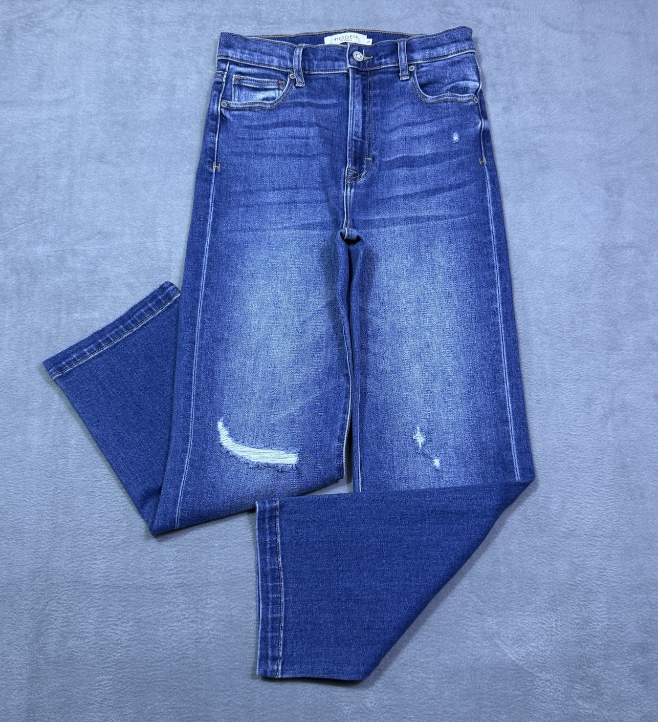 Hidden Jeans Womens 27x28 Highrise Straight Leg Distressed Stretch Modern USA