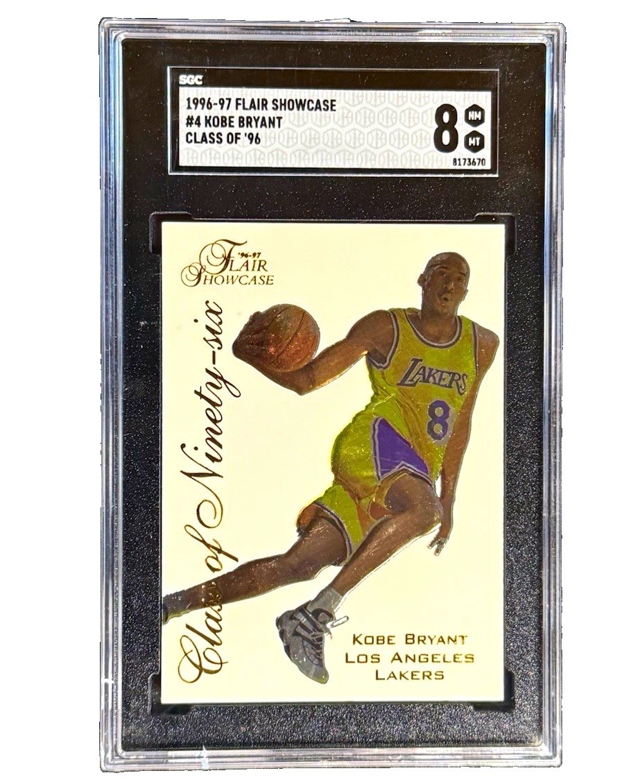 Fleer 1996-97 Flair Showcase Kobe Bryant Lakers Class of Ninety-Six #4 SGC 8 Fleer 1996-97 Flair Showcase Kobe Bryant Lakers Class of Ninety-Six #4 SGC 8