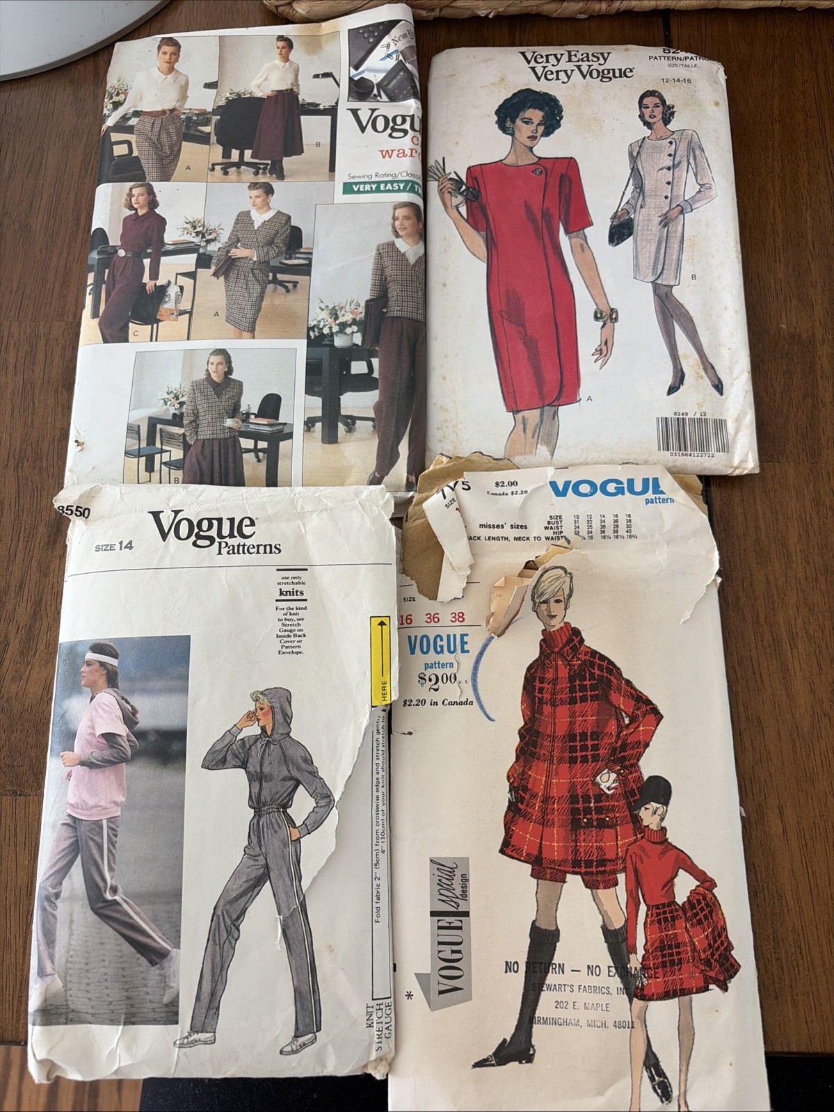 Vintage Vogue Sewing Patterns Mixed Lot Of 4 8249, 8550, 2329, 7175