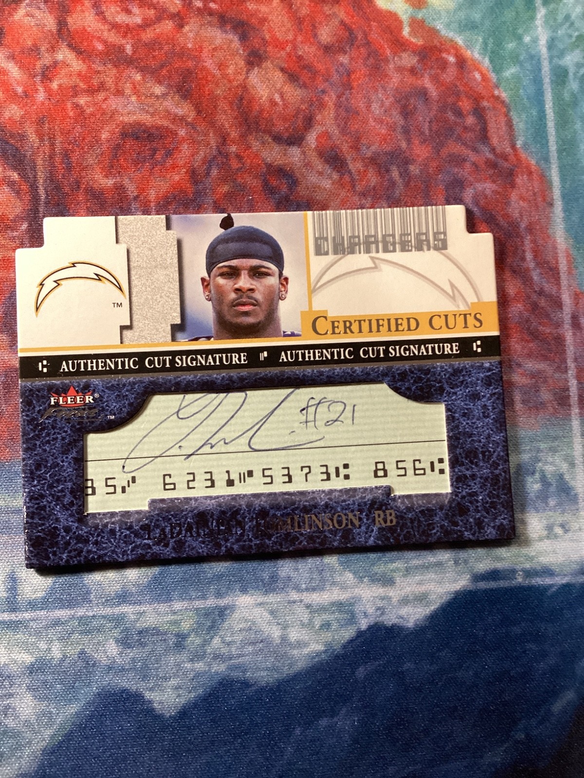 2001 Fleer Focus Ladanian Tomlinson Cut RC Signature Nm HOF 2001 Fleer Focus Ladanian Tomlinson Cut RC Signature Nm HOF