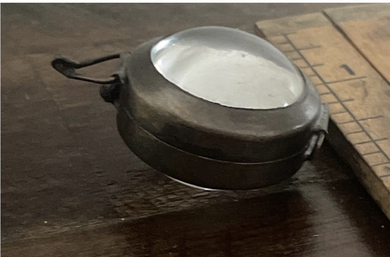 Antique domed bubble glass pool of light style photo locket pendant