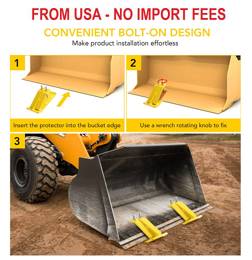 Garvee 2Pcs Tractor Bucket Protector, Heavy Duty Steel Bucket Edge Guard for Law