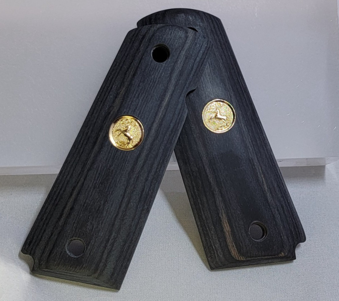 1911 Full Size grips in Black rosewood with Gold Colt Medallion  