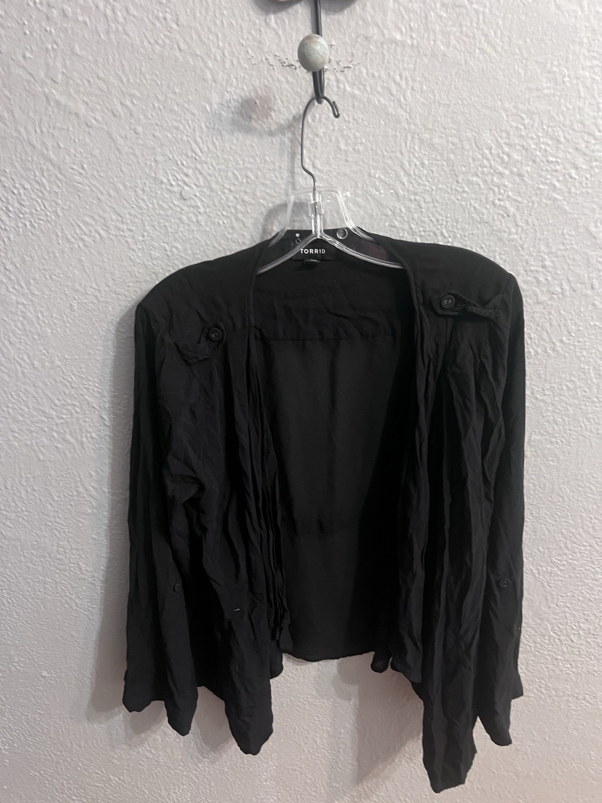 Torrid Women\'s Solid Black Sheer Chiffon Kimono Plus Size 1 Torrid Women\'s Solid Black Sheer Chiffon Kimono Plus Size 1