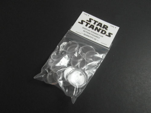 STAR WARS ACTION FIGURE DISPLAY STAND FOR VINTAGE FIGURES CLEAR X 20 T1c STAR WARS ACTION FIGURE DISPLAY STAND FOR VINTAGE FIGURES CLEAR X 20 T1c