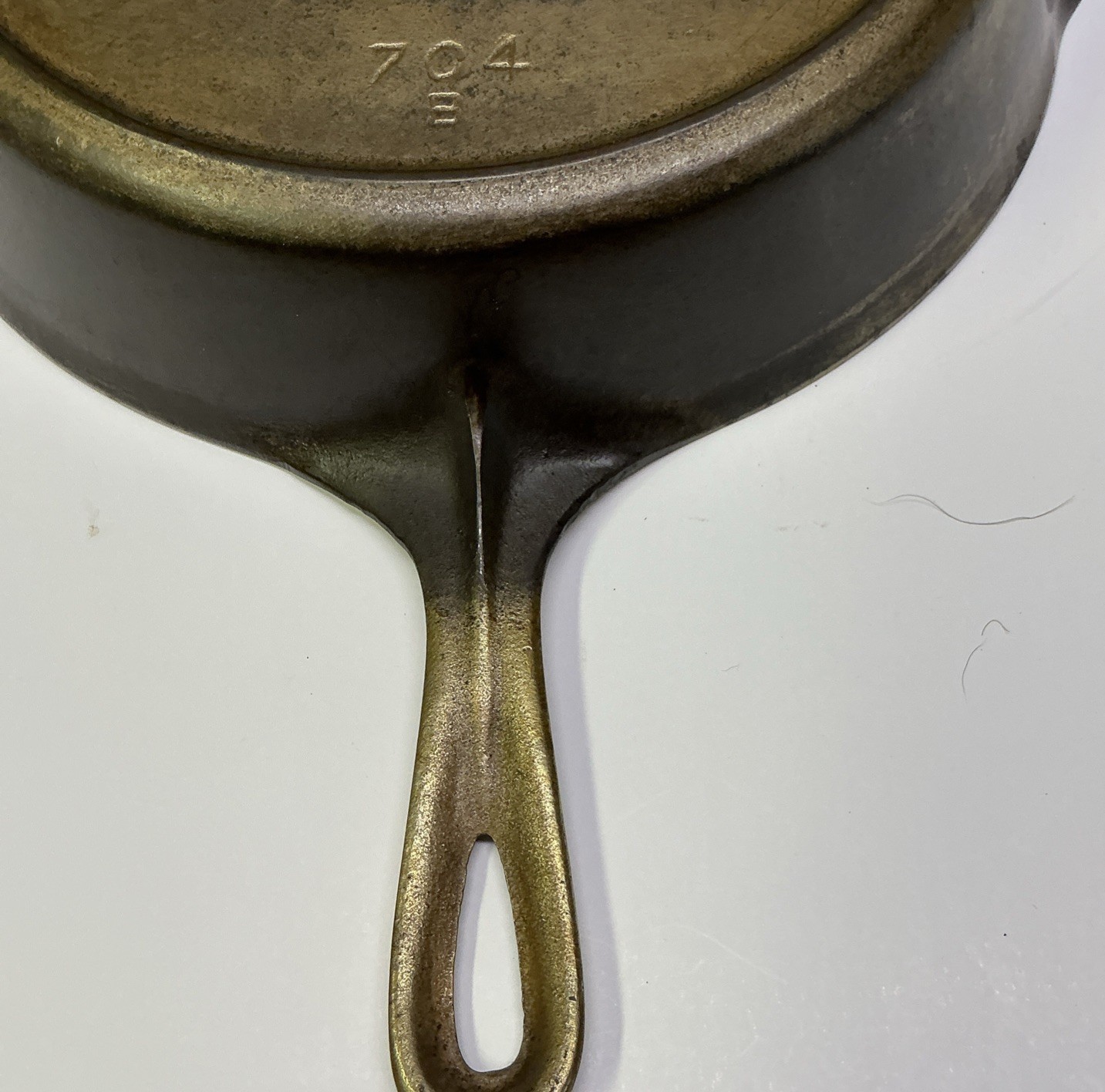Antique Griswold No. 8 Cast Iron Skillet Large Block Logo 704B Nickel Plated Antique Griswold No. 8 Cast Iron Skillet Large Block Logo 704B Nickel Plated