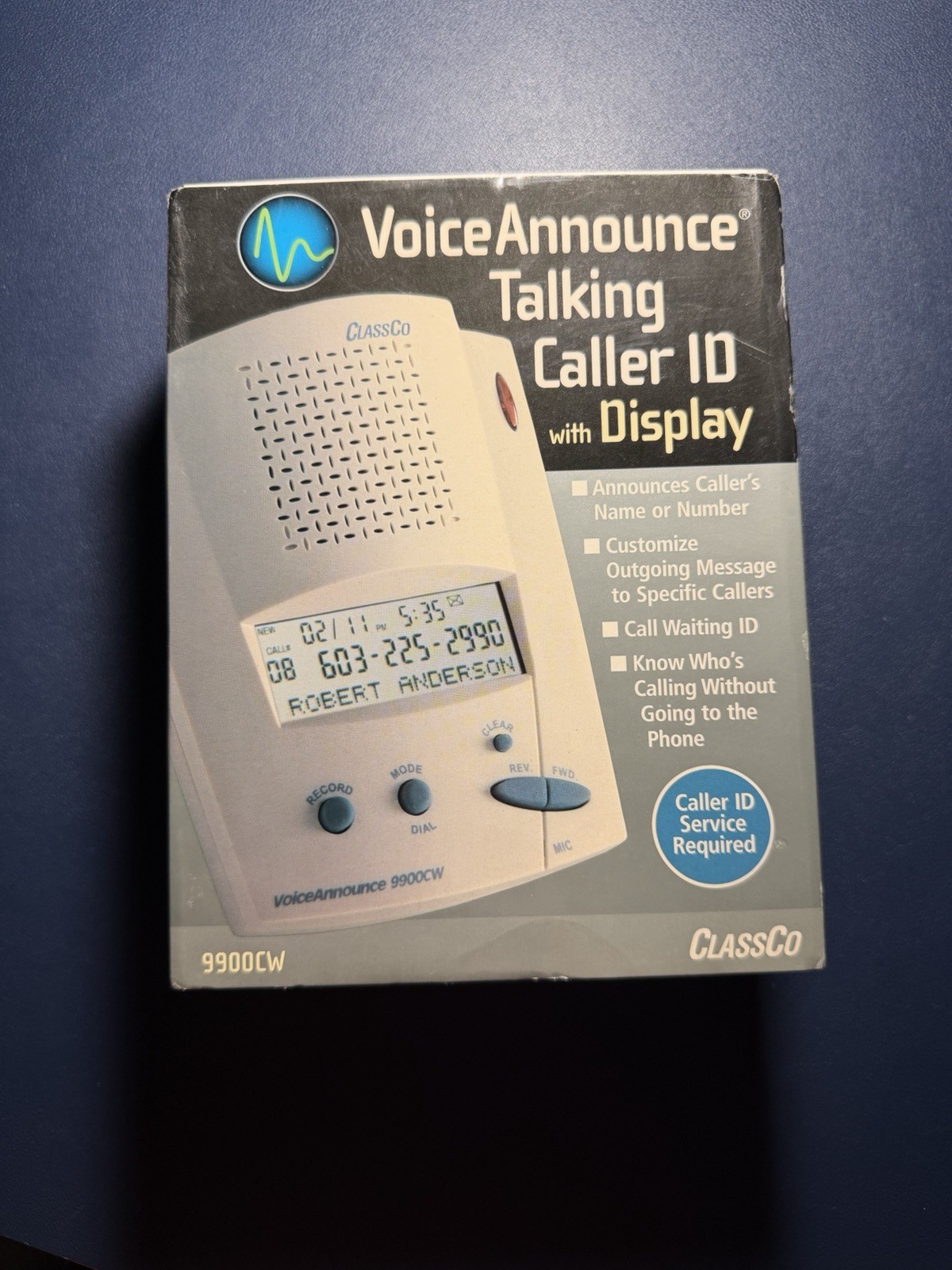 NOS Vintage ClassCo VoiceAnnounce 9900CW Talking Caller ID Display New in Box