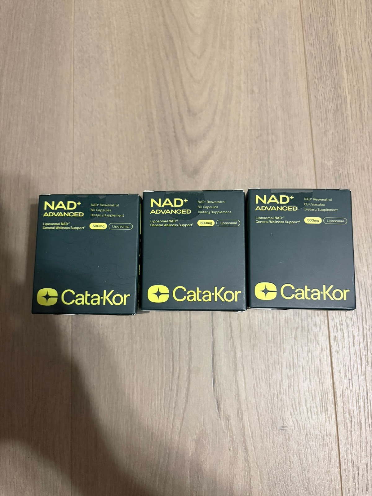 3PCS Cata-Kor NAD+ Advanced 500mg Liposomal NAD+ with Resveratrol |180 Capsules+ 3PCS Cata-Kor NAD+ Advanced 500mg Liposomal NAD+ with Resveratrol |180 Capsules+