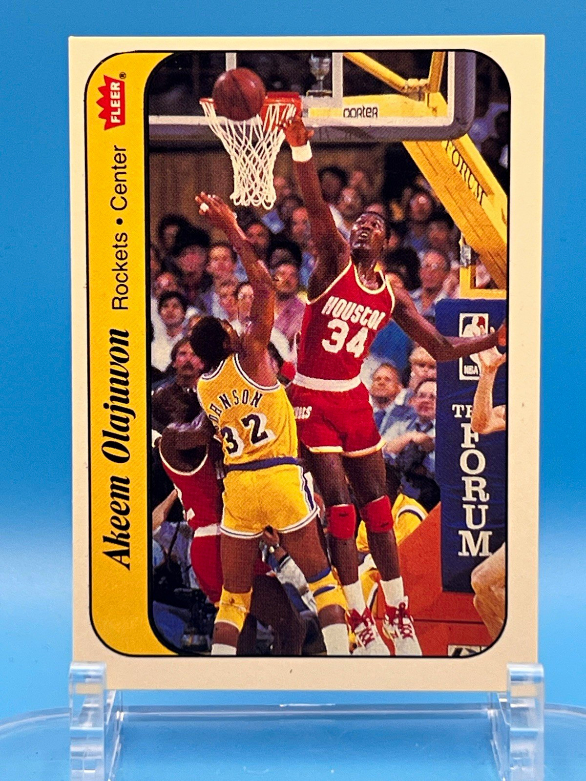 1986 Fleer Akeem Olajuwon, Houston Rockets Sticker #9 of 11 1986 Fleer Akeem Olajuwon, Houston Rockets Sticker #9 of 11
