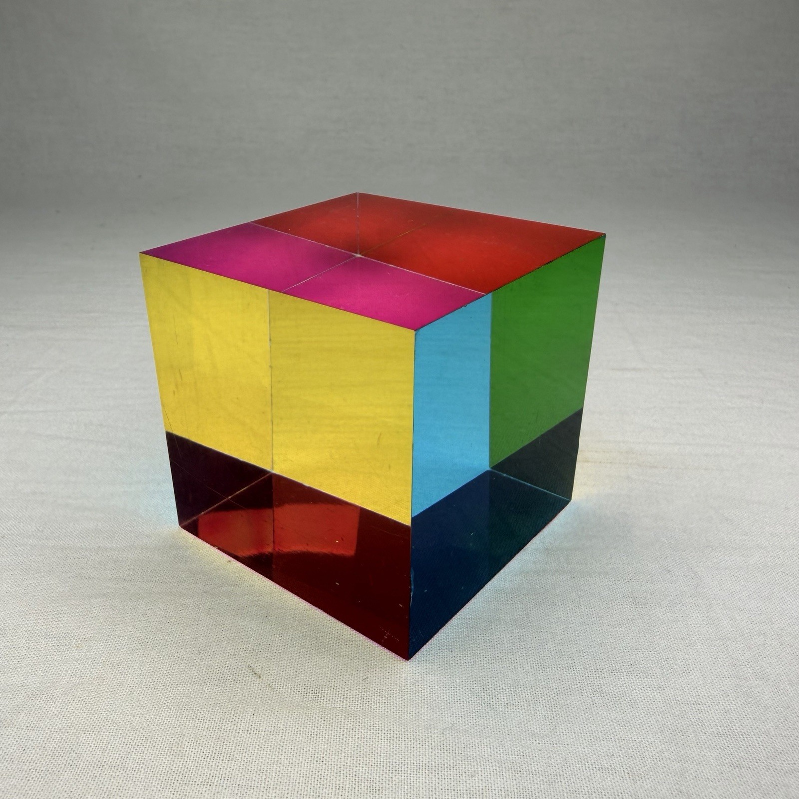 60mm CMY Color Mixing Cube Acrylic Optical Prism Paperweight Educational STEM