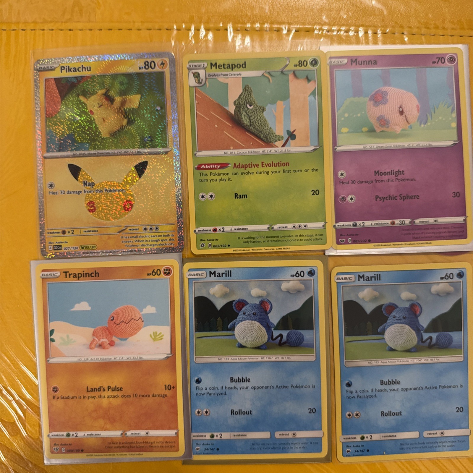 Pokemon TCG Asako Ito - Crochet Pokemon - 6 Card Lot