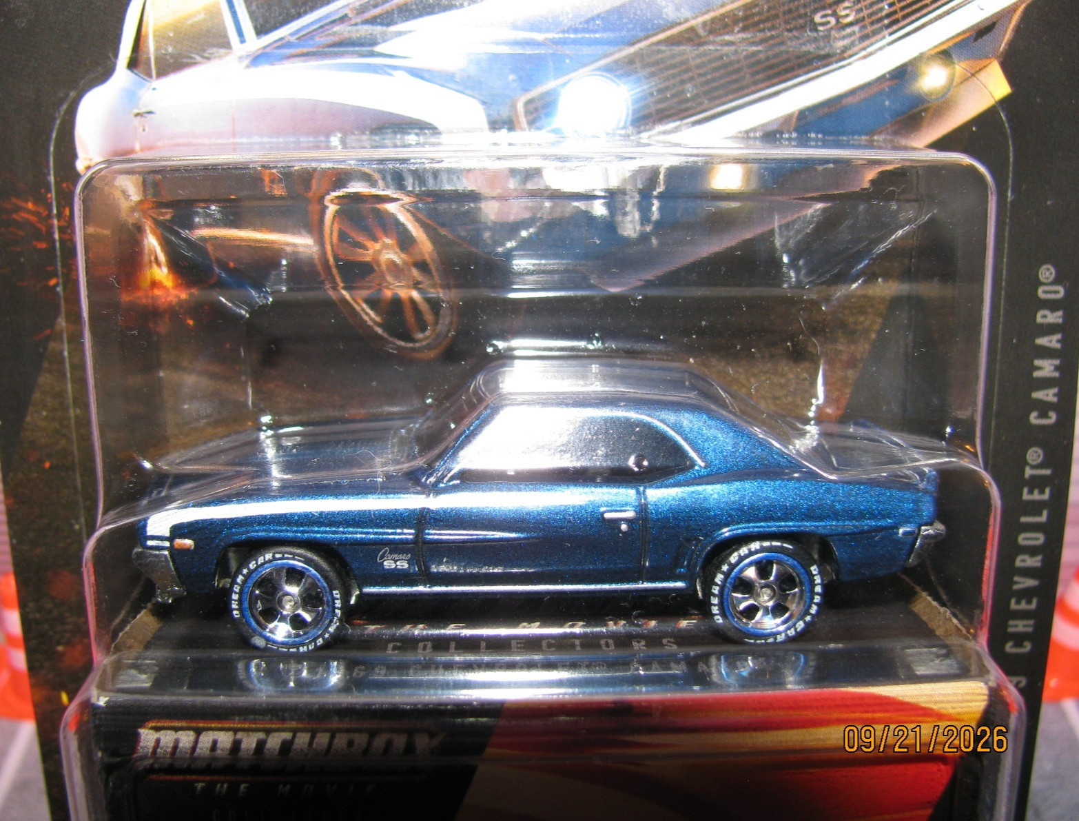 2026 Matchbox The Movie 1969 Blue Chevrolet Camaro, w/Real Riders Wheel Swap