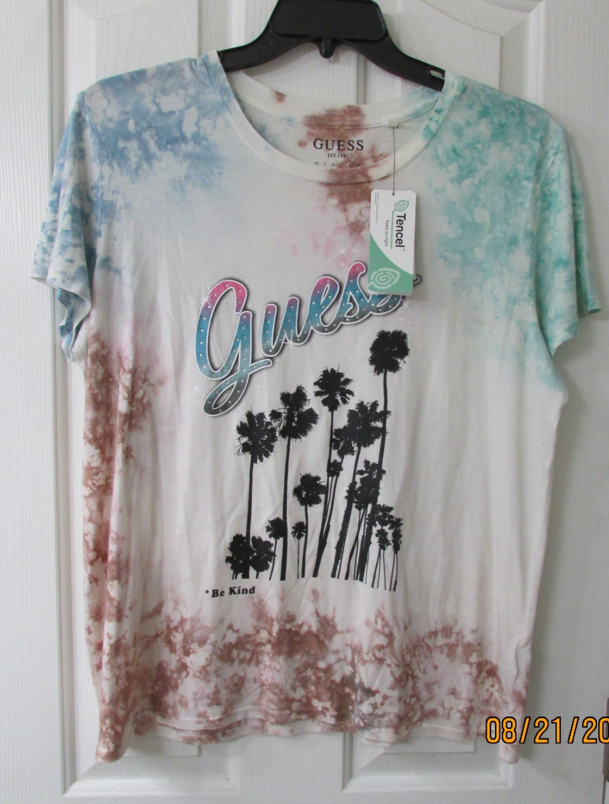 Guess Women’s XL Palm Logo Easy Tee NWT