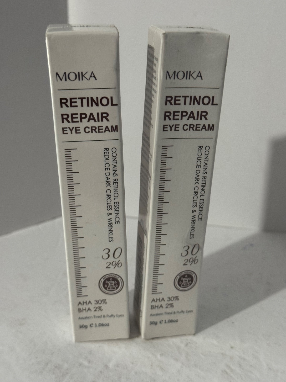 MOIKA RETINOL REPAIR EYE CREAM 1.06 oz NEW REDUCES DARK CIRCLES & WRINKLES 2 BOX