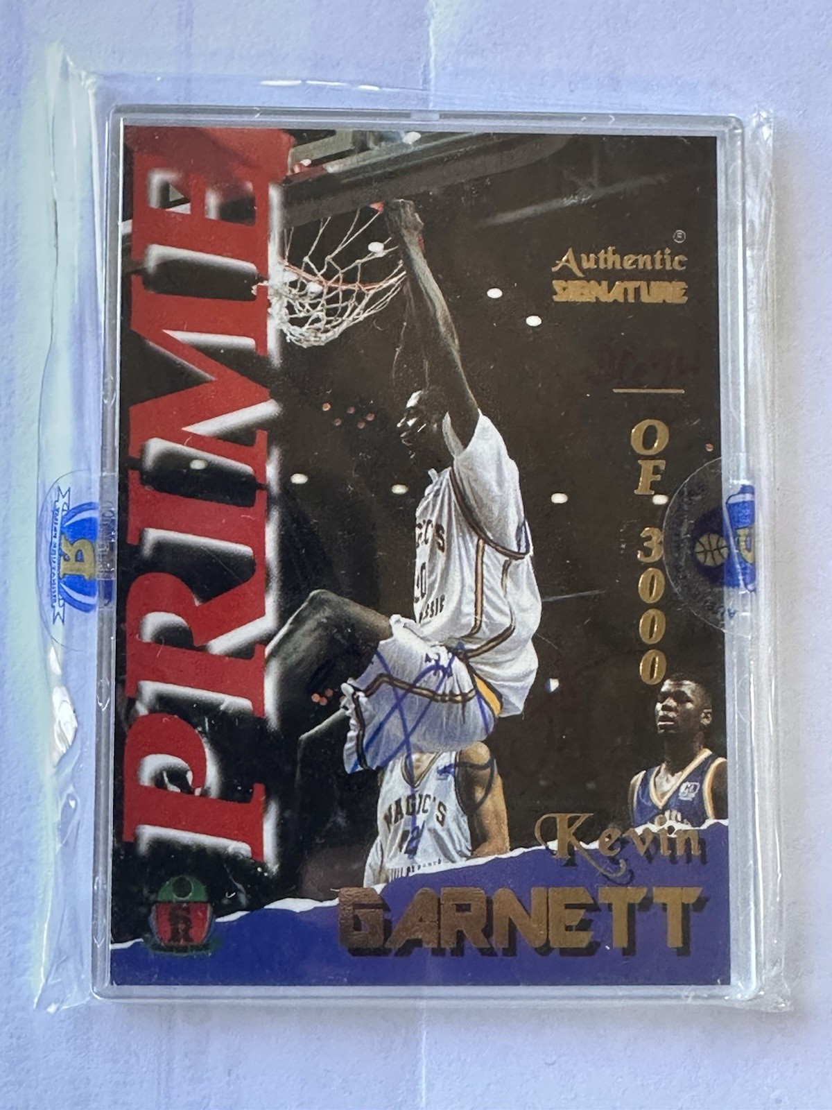 1995 Signature Rookies Prime - Kevin Garnett #16 Autographs /3000 (AU, RC)