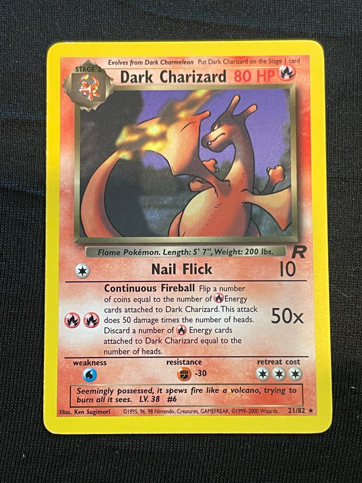 Pokemon Dark Charizard 21/82 Team Rocket Unlimited. Lightly Played