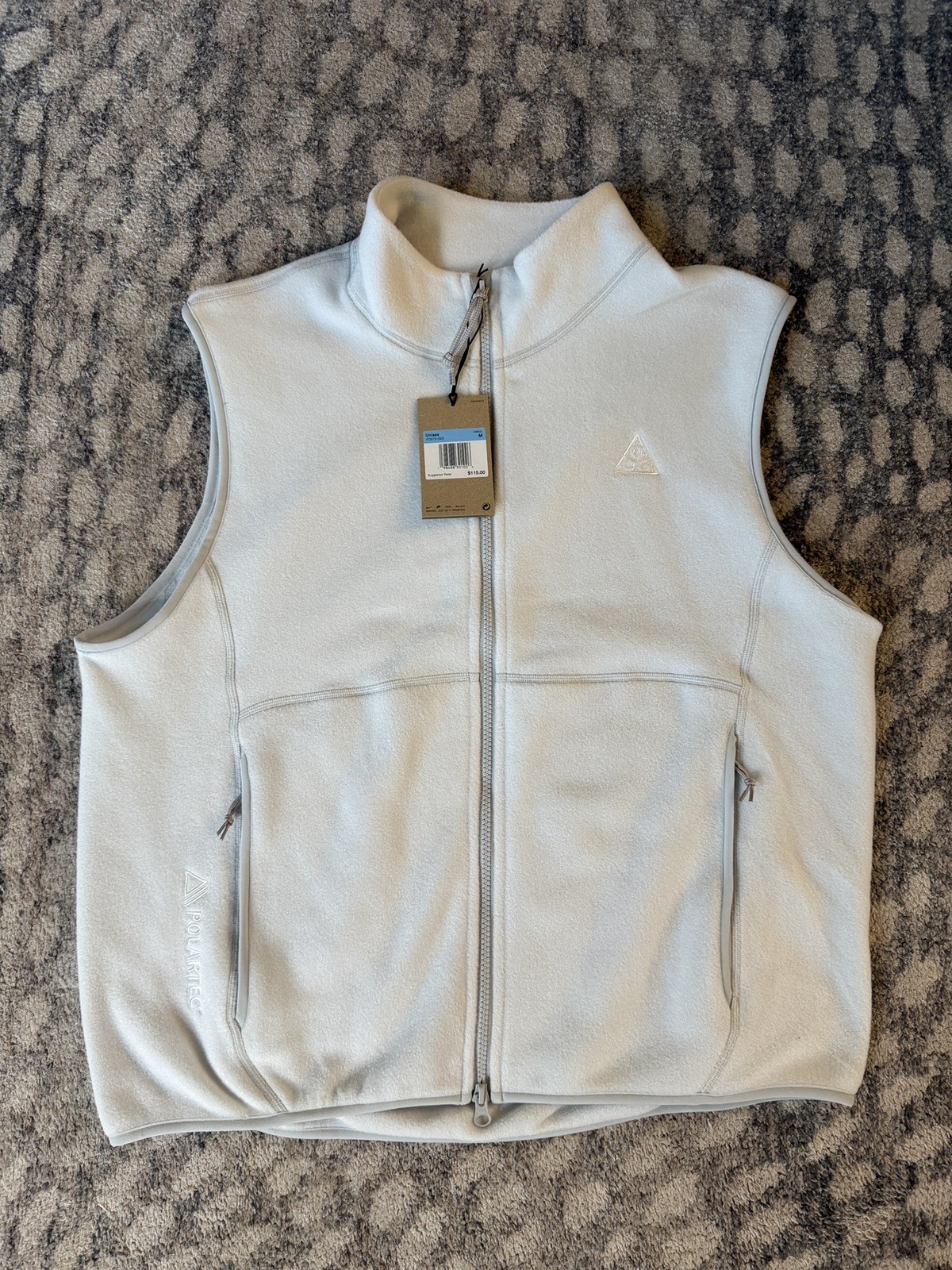New Nike ACG Wolf Tree Full-Zip Fleece Vest Grey Men’s Size Medium IF0975-025