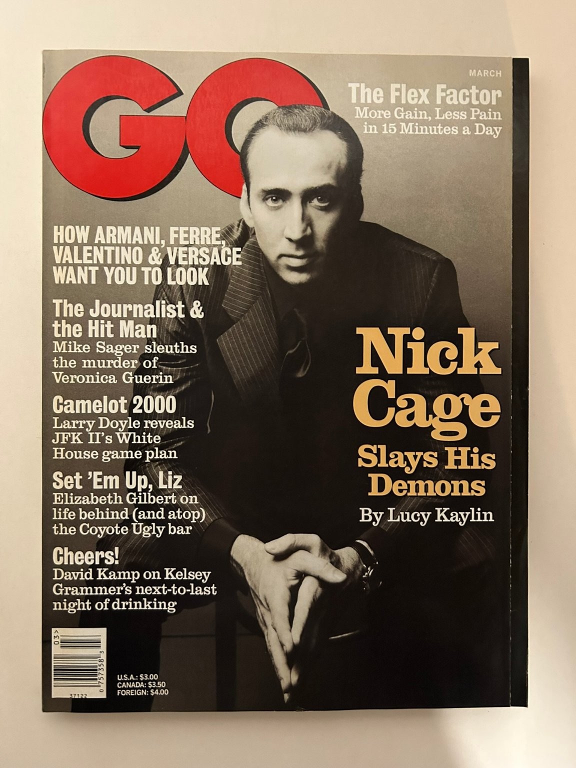 GQ Magazine March 1996 Nick Cage Slays His Demons Fashion Menswear