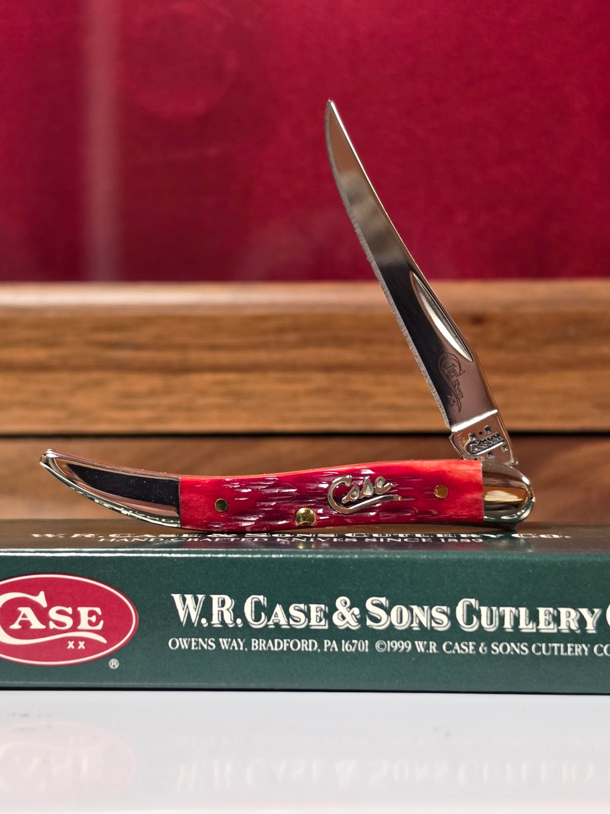 Case XX (First Run) Texas Toothpick 610096 SS Dark Red Bone Silver Script Case XX (First Run) Texas Toothpick 610096 SS Dark Red Bone Silver Script