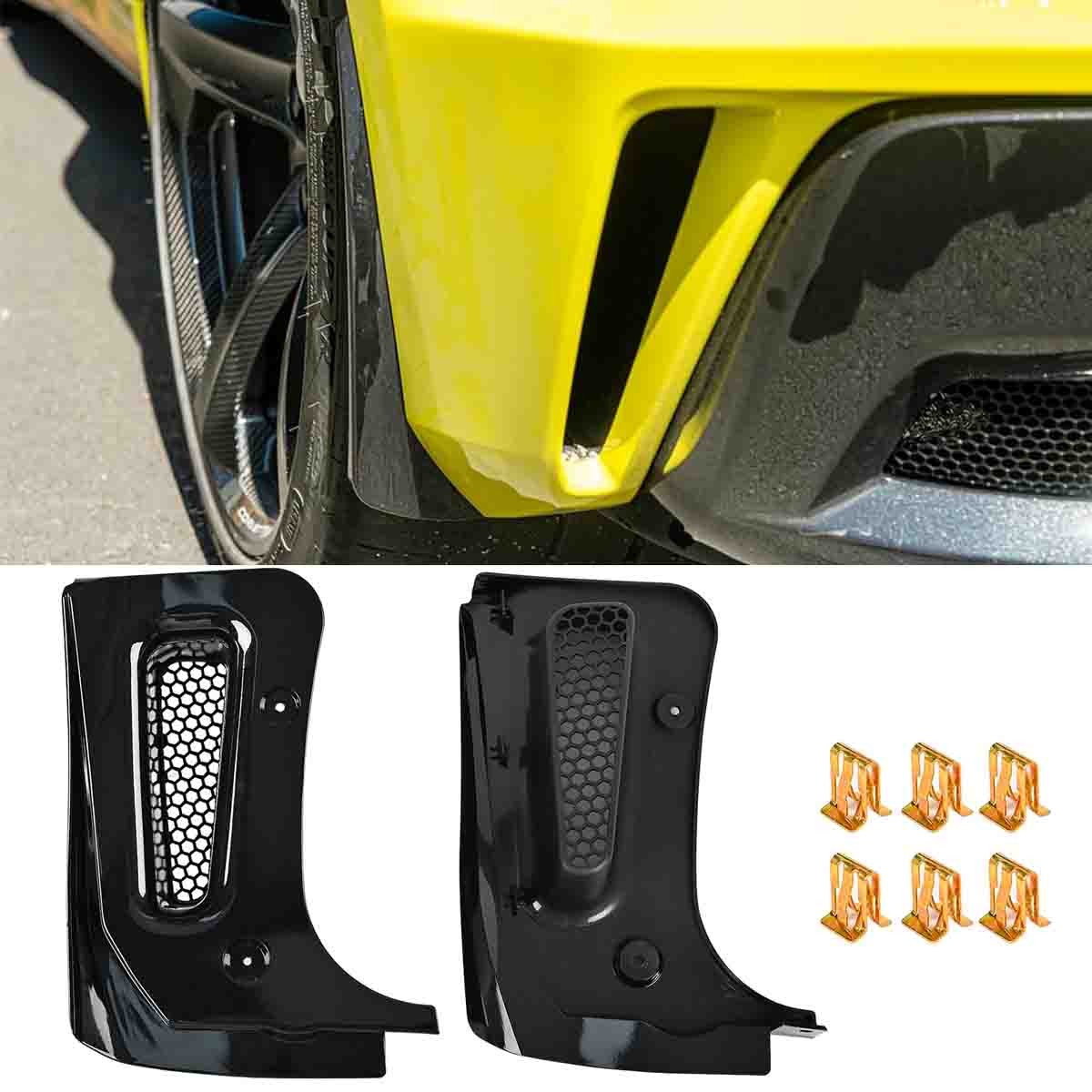 Grossy Black Extended Rear Splash Guards Mud Flaps For Corvette C8 Z06 E-Ray 23+