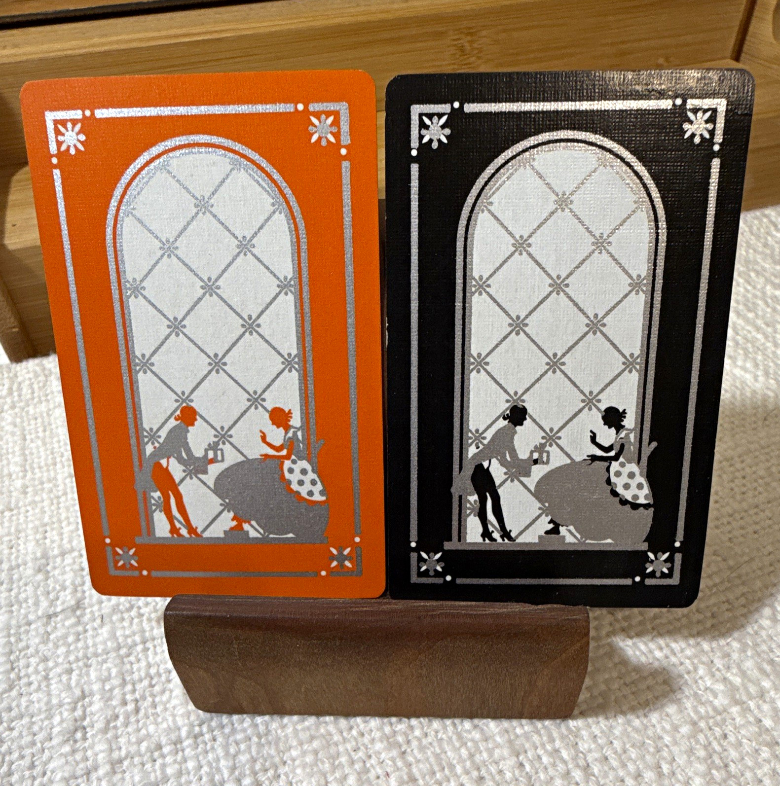 Art Deco Linen Silhouette Collectible Single Companion set Playing Card Art Deco Linen Silhouette Collectible Single Companion set Playing Card