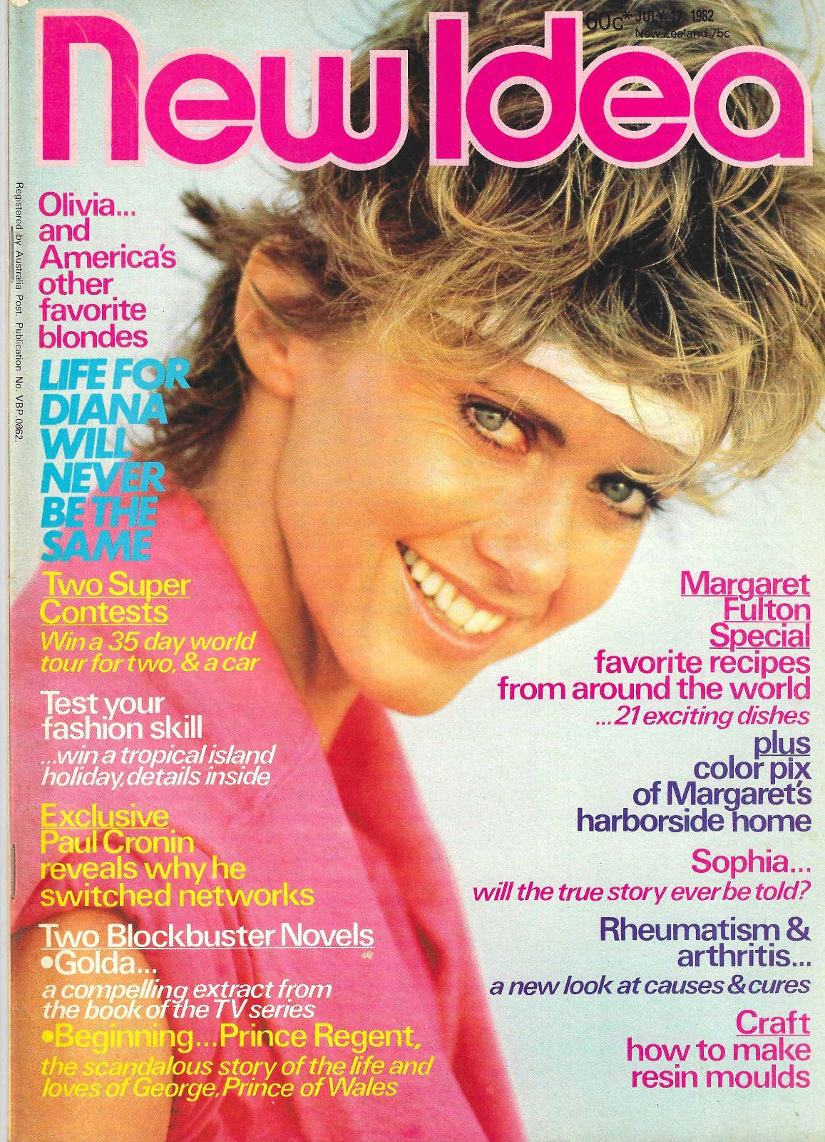 New Idea 17/7/82 Olivia Newton John Cheryl Ladd Farrah Fulton