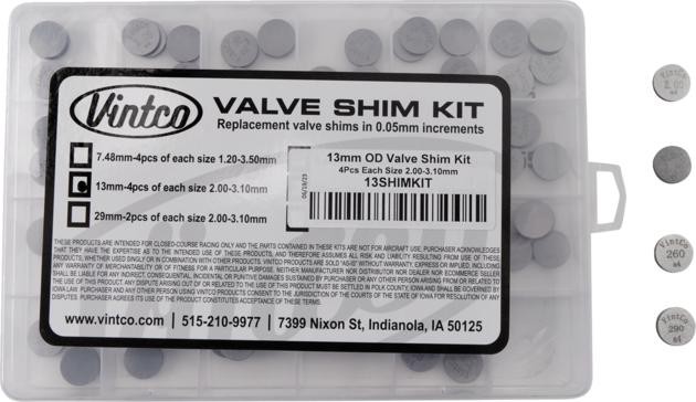 VintCo Complete Vintage Valve Shim Kit 13mm