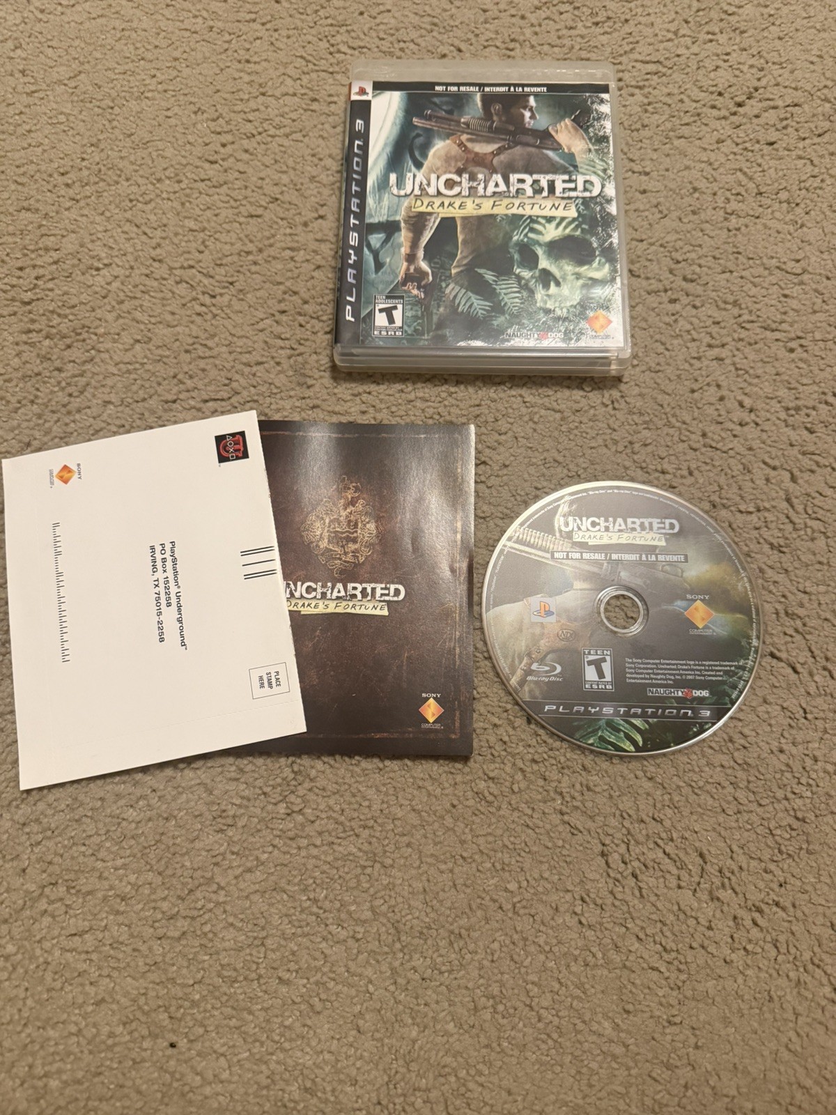 Uncharted: Drake's Fortune (Sony PlayStation 3, 2007) - CIB W/ Manual (Tested)