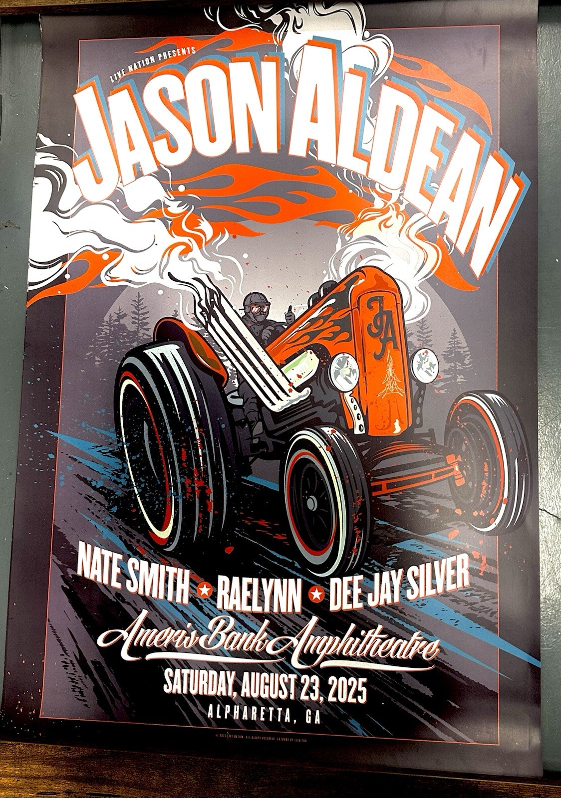 Jason Aldean Full Throttle Tour 2025 Ameris Bank Atlanta Crew Poster 20x30