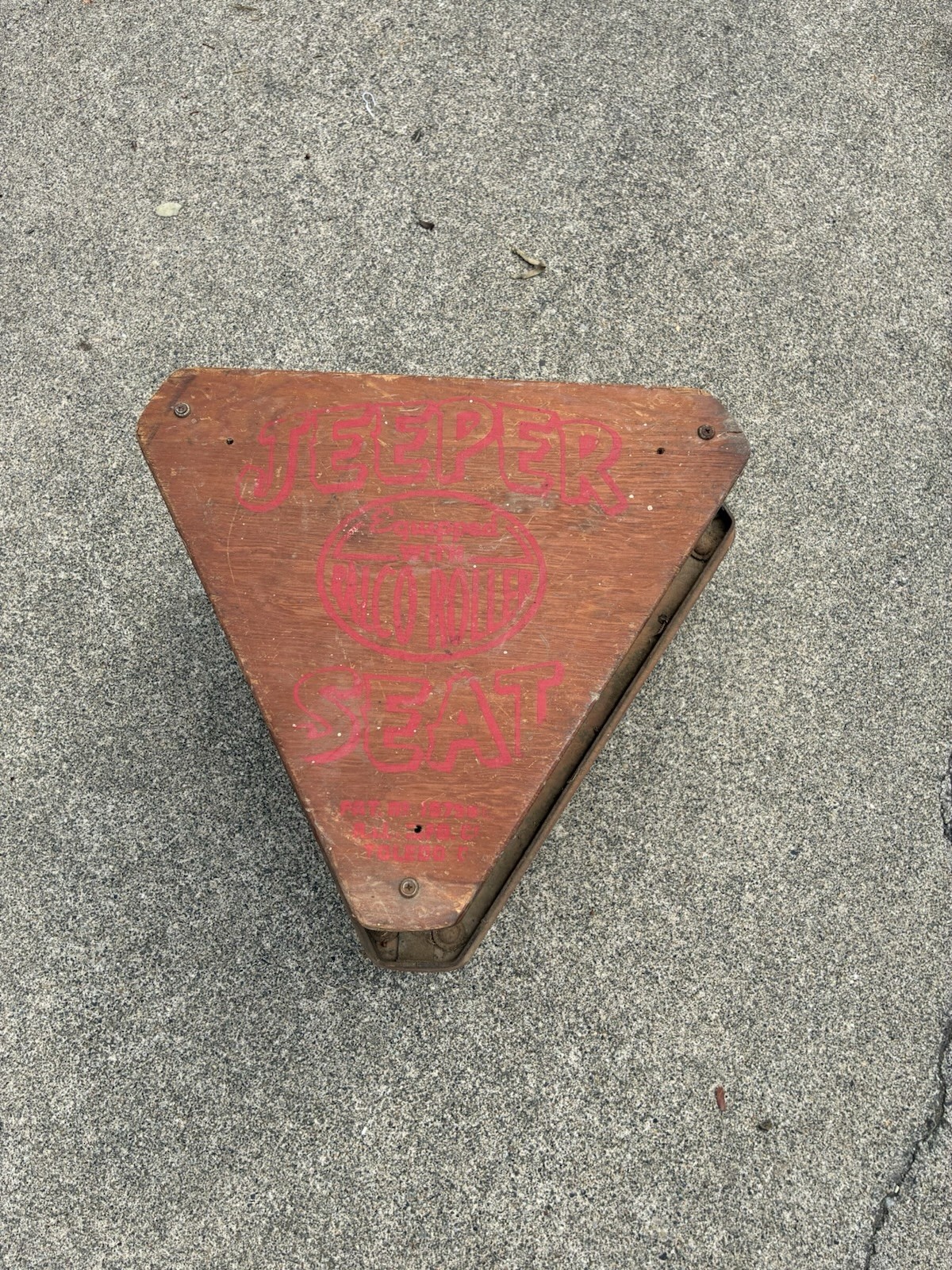 Vintage Ralco-Roller Jeeper Seat Wooden Mechanic Creeper Seat Advertising RARE