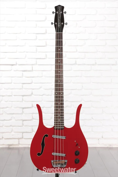 Danelectro Red Hot Longhorn Semi-hollowbody Bass Guitar - Red