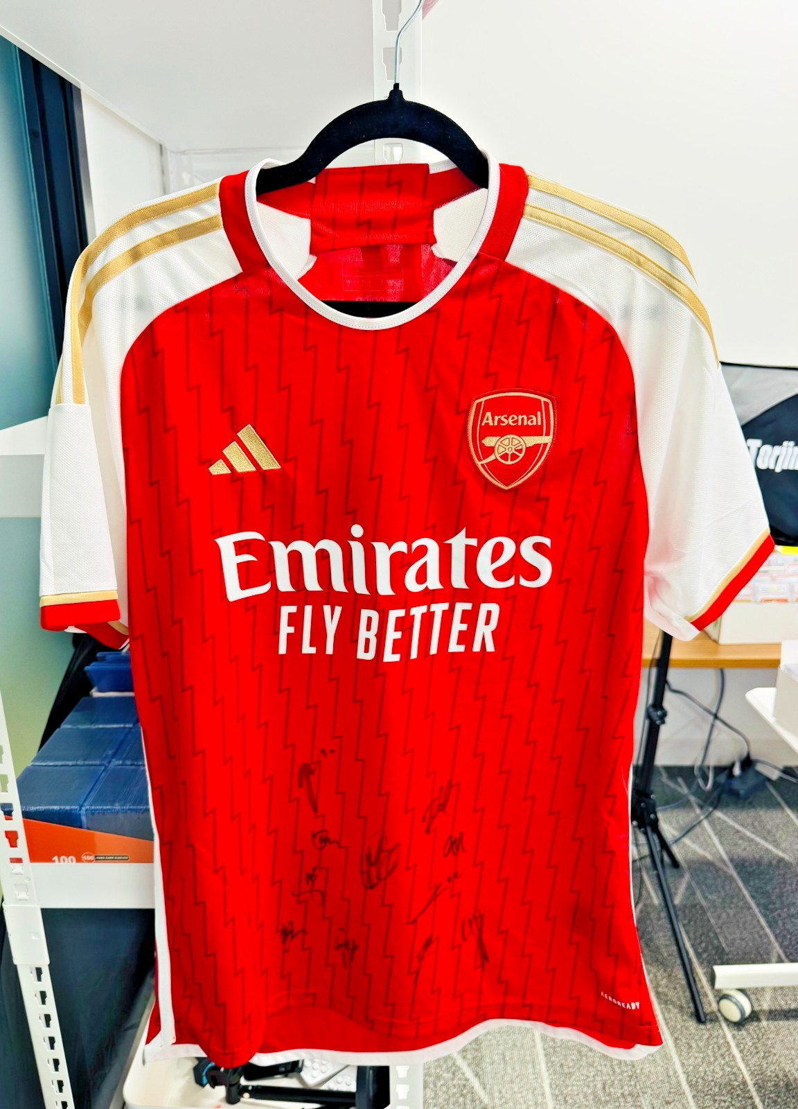 2023/24 Arsenal FC Adidas Home Jersey Multi Signed Autographed Squad Sz L