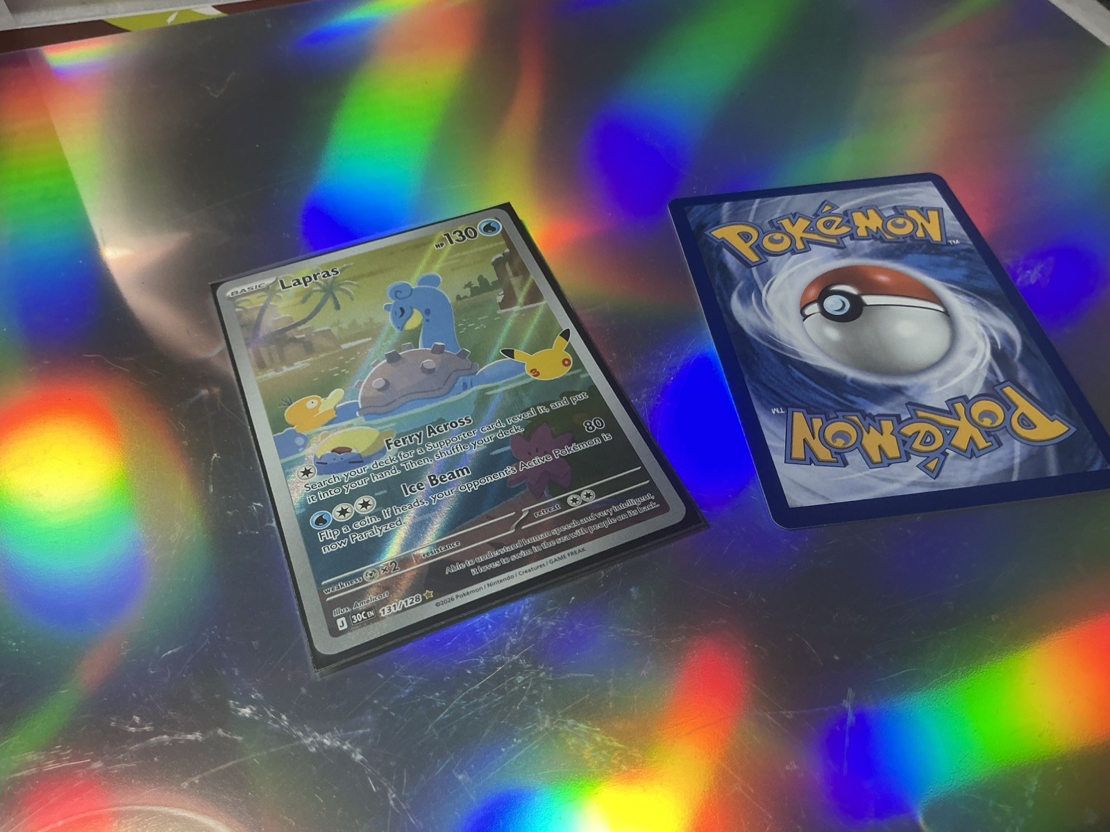 Lapras 131/128 Illustration Rare 30th Anniversary Pokemon Card Near Mint/Mint